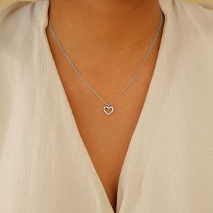 Κολιέ Από Ασήμι 925 Με Καρδιά Από Ζιργκόν TM14981