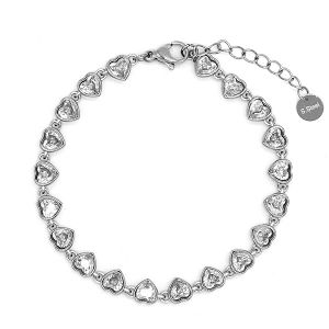 Βραχιόλι Ριβιέρα Με Καρδιές Από Ατσάλι MI21890