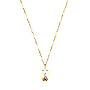 Κολιέ Από Ασήμι 925 Επιχρυσωμένο Με Καρδιές Swarovski Κόκκινες EX15410