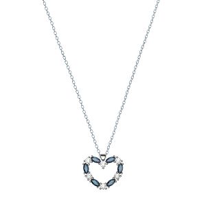 Κολιέ Από Ασήμι 925 Με Καρδιά Από Swarovski Μπλε EX15415