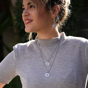 Κολιέ Από Ανοξείδωτο Ατσάλι Και Ορείχαλκο Με Δίσκο Της Φαιστού AA15583