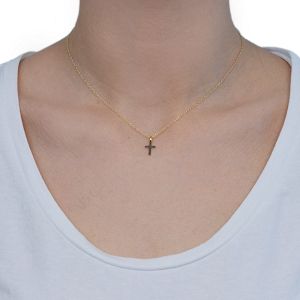 Κολιέ Από Ασήμι 925 Επιχρυσωμένο Με Σταυρό SU16431