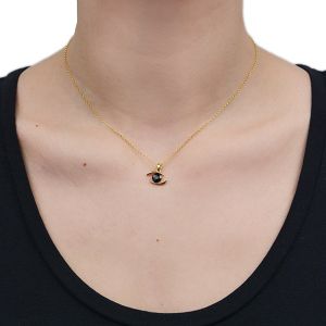 Κολιέ Από Ασήμι 925 Επιχρυσωμένο Με Ματάκι EX16982