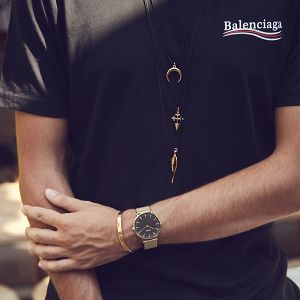Κολιέ Από Κορδόνι Kαι Ορείχαλκο Επιχρυσωμένο Με Σταυρό AA19487