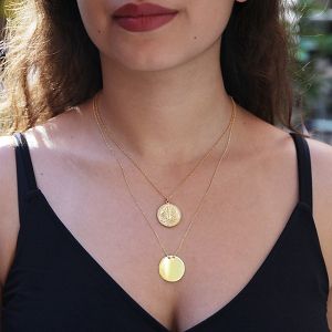 Κολιέ Από Ασήμι 925 Επιχρυσωμένο Με Δίσκο KO19538
