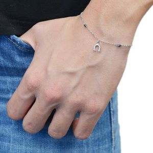 Βραχιόλι Από Ασήμι 925 Επιπλατινωμένο Με Πέταλο ΚΟ20574