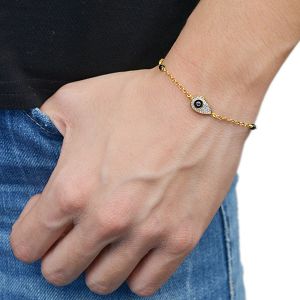 Βραχιόλι Από Ασήμι 925 Επιχρυσωμένο Με Ματάκι ΚΟ20589
