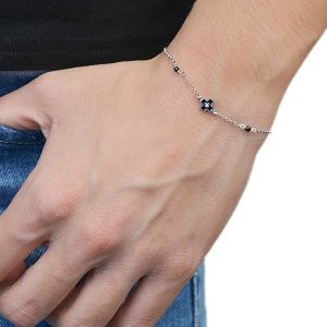 Βραχιόλι Από Ασήμι 925 Επιπλατινωμένο Με Σταυρό ΚΟ20622