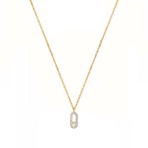 Κολίε Από Ατσάλι Επιχρυσωμένο Με Ζιργκόν MI13739