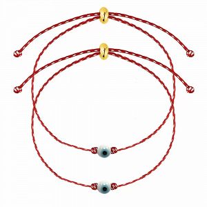 Σετ Βραχιόλια Μαρτάκι Με Ματάκι Άσπρο AA21084