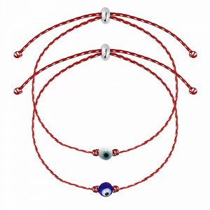 Σετ Βραχιόλια Μαρτάκι Με Ματάκι Μπλε & Άσπρο AA21086