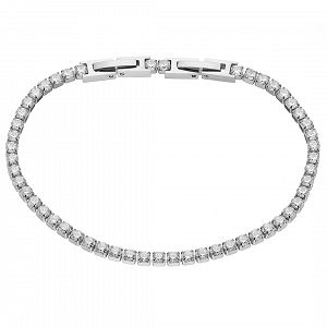 Βραχιόλι Ριβιέρα 3mm Από Ατσάλι Με Κρύσταλλα Λευκά ΑS21538