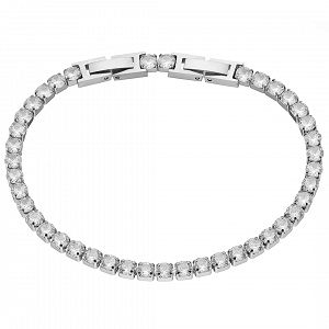 Βραχιόλι Ριβιέρα 4mm Από Ατσάλι Με Κρύσταλλα Λευκά ΑS21542