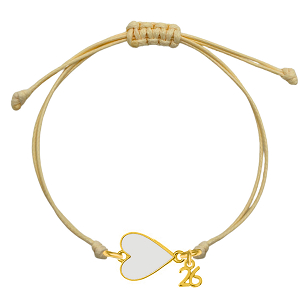 Βραχιόλι Γούρι 2026 Με Καρδιά Λευκή AA21845