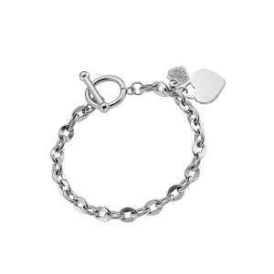 Βραχιόλι Από Ανοξείδωτο Ατσάλι Με Καρδιά AS25309