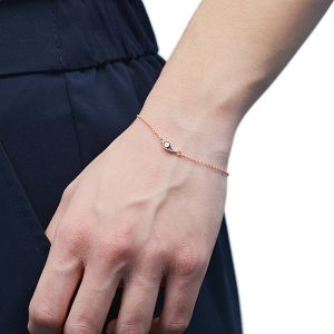 Βραχιόλι Από Ασήμι 925 Ροζ Επιχρυσωμένο Με Ματάκι EX26964