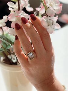 Δαχτυλίδι Από Ανοξείδωτο Ατσάλι Ροζ Επιχρυσωμένο Με Swarovski AS38959