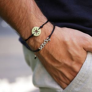 Βραχιόλι Από Κορδόνι Και Ορείχαλκο Με Πυξίδα AA28544