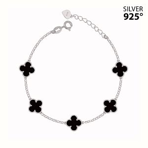 Βραχιόλι Λουλούδι Clover Small με Όνυχα από Ασήμι 925 PS29668