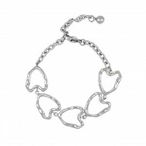 Βραχιόλι Από Ατσάλι Με Καρδιές TU29741