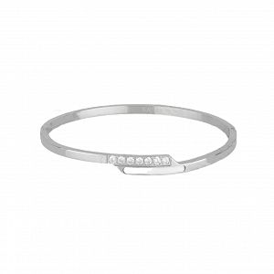 Βραχιόλι Βέργα Από Ατσάλι Με Ζιργκόν TU29773