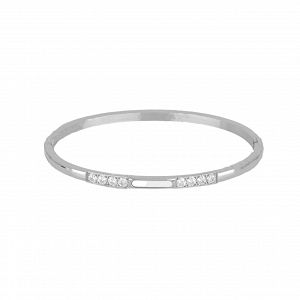 Βραχιόλι Βέργα Από Ατσάλι Με Ζιργκόν TU29781