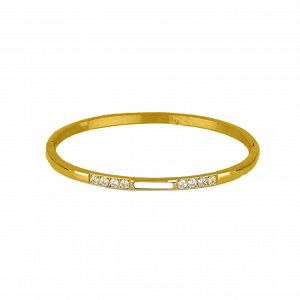 Βραχιόλι Βέργα Από Ατσάλι Επιχρυσωμένο Με Ζιργκόν TU29782