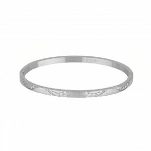 Βραχιόλι Βέργα Από Ατσάλι Με Ζιργκόν TU29783