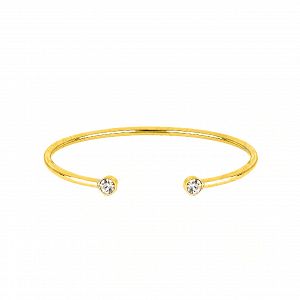 Βραχιόλι Βέργα Από Ατσάλι Επιχρυσωμένο Με Ζιργκόν TU29788