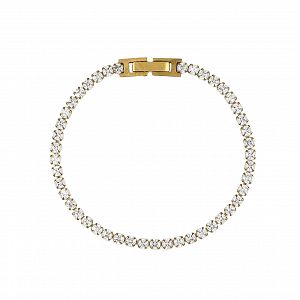 Βραχιόλι Ριβιέρα 3mm Από Ατσάλι Επιχρυσωμένο TU29811