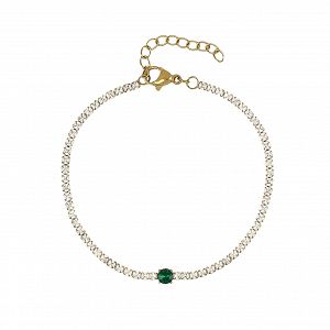 Βραχιόλι Ριβιέρα 2mm Από Ατσάλι Επιχρυσωμένο TU29819