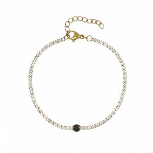 Βραχιόλι Ριβιέρα 2mm Από Ατσάλι Επιχρυσωμένο TU29820