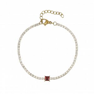 Βραχιόλι Ριβιέρα 2mm Από Ατσάλι Επιχρυσωμένο TU29826