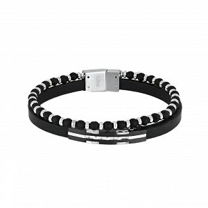 Βραχιόλι Από Δέρμα Και Ατσάλι TU29838