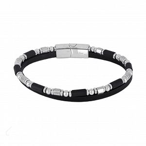 Βραχιόλι Από Δέρμα Και Ατσάλι TU29845
