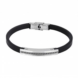 Βραχιόλι Από Δέρμα Και Ατσάλι Με Μαίανδρο TU29848