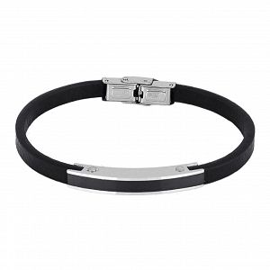 Βραχιόλι Από Δέρμα Και Ατσάλι Με Ταυτότητα TU29851