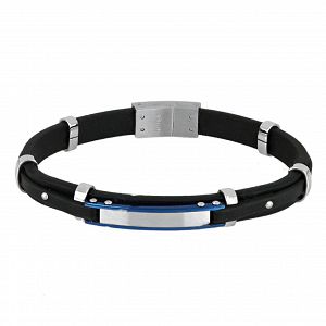 Βραχιόλι Από Δέρμα Και Ατσάλι Με Ταυτότητα TU29856