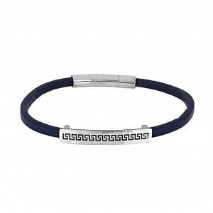 Βραχιόλι Από Δέρμα Και Ατσάλι Με Μαίανδρο TU29861