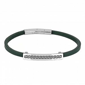 Βραχιόλι Από Δέρμα Και Ατσάλι Με Μαίανδρο TU29862