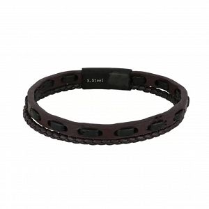 Βραχιόλι Από Δέρμα Και Ατσάλι TU29866
