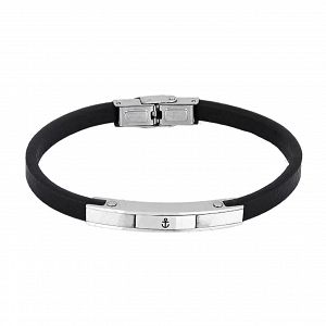 Βραχιόλι Από Δέρμα Και Ατσάλι Με Άγκυρα TU29872