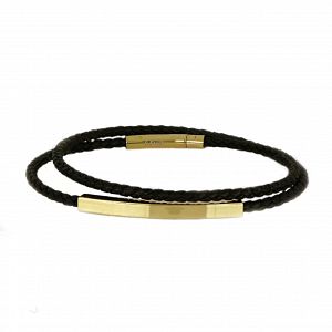 Βραχιόλι Από Δέρμα Και Ατσάλι Με Ταυτότητα TU29878