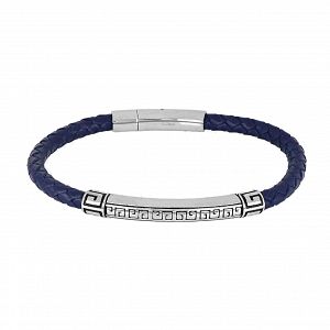 Βραχιόλι Από Δέρμα Και Ατσάλι Με Μαίανδρο TU29885