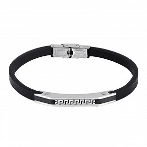 Βραχιόλι Από Δέρμα Και Ατσάλι Με Μαίανδρο TU29892