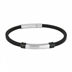Βραχιόλι Από Δέρμα Και Ατσάλι Με Ταυτότητα TU29895