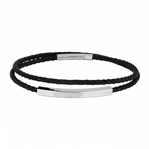 Βραχιόλι Από Δέρμα Και Ατσάλι Με Ταυτότητα TU29896