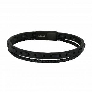 Βραχιόλι Από Δέρμα Και Ατσάλι TU29907
