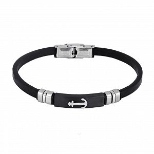 Βραχιόλι Από Δέρμα Και Ατσάλι Με Άγκυρα TU29913