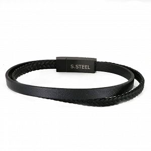 Βραχιόλι Από Δέρμα Και Ατσάλι TU29926